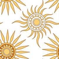 Radiant summer sun seamless tile pattern with golden rays and sunset hues for peaceful sunlit spaces concept as Golden rays and sunset hues arranged seamlessly to bring a peaceful Cleans Set 3 vector