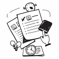 Project manager with delayed project report concept as A project managers profile blended with a delayed project report symbolizing the frustration of missed deadlines Ideal for b Cleans vector