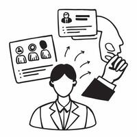 Project manager with resource shortage concept as A project managers profile blended with a resource shortage report symbolizing the difficulties of project limitations Ideal for Cleans Set 2 vector