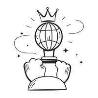 President with Crown and Globe concept as An image of a president with a crown and globe set against a dreamy background offering ample space for text or graphics symbolizing presi Cleans vector