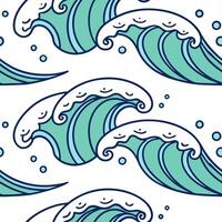 Playful summer waves seamless pattern with curling waves and bright color accents for fun beach designs concept as Fun beach wave pattern with curling waves and bright accents idea Cleans vector