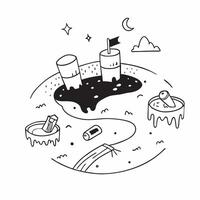 Pollution and Cleans River concept as A view showing a polluted river and a Cleans river set against a whimsical background offering ample space for text or graphics symbolizing the Cleans vector