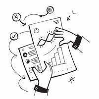 Planner with Map and Growth Chart concept as A business planner holding a map and a growth chart set against a whimsical background offering ample space for text or graphics symbol Cleans vector
