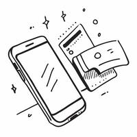 Phone and Credit Card on Blank Surface concept as A smartphone and credit card placed together on a blank surface with space for text or additional design elements in Photo Stock Cleans vector