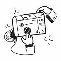 Person with Suitcase and Map for Travel Service concept as A person holding a suitcase and map set against a blank background providing space for text or graphics symbolizing effic Cleans vector