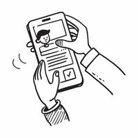Person with Phone and Helpful Customer Guidance concept as A person holding a phone providing helpful customer guidance set against a blank background offering space for text or gr Cleans vector