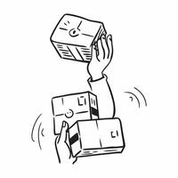 Person with Packages and Timely Delivery Service concept as A person handling packages symbolizing timely delivery service set against a Cleans background offering space for text or Cleans vector