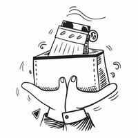 Person with Money Briefcase concept as A person holding a briefcase overflowing with money set against a blank background with ample space for text or design elements symbolizing w Cleans vector