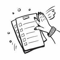Person with Magic Clipboard and Floating Checklists concept as A person holding a magic clipboard with floating checklists set against a blank background offering space for text or Cleans vector