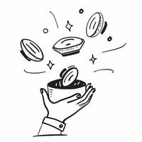 Person with Magic Oven and Floating Dishes concept as A person holding a magic oven with floating dishes set against a blank background offering space for text or graphics symboliz Cleans vector