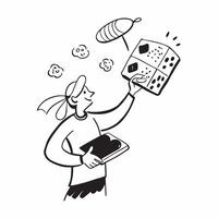 Person with Magic Paintbrush and Floating Color Palettes concept as A person holding a magic paintbrush with floating color palettes set against a Cleans background providing space Cleans vector