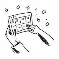 Person with Magic Calendar and Floating Dates concept as A person holding a magic calendar with floating dates set against a blank background offering space for text or graphics sy Cleans vector