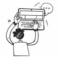 Person with Laptops and Friendly Tech Support concept as A person providing tech support with a friendly attitude holding a laptop set against a blank background offering space for Cleans vector