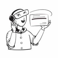 Person with Headset and Interactive Customer Service concept as A person wearing a headset providing interactive customer service set against a blank background offering space for Cleans vector