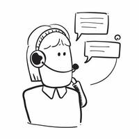 Person with Headset and Efficient Customer Communication concept as A person wearing a headset providing efficient customer communication set against a blank background offering sp Cleans vector