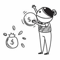 Person with Green Piggy Bank and Coins concept as A person holding a green piggy bank and coins with a Cleans background offering ample space for text or graphics symbolizing eco fr Cleans vector