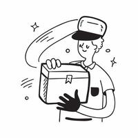 Person with Delivery Bag and Timely Courier Service concept as A person holding a delivery bag symbolizing timely courier service set against a Cleans background offering space for Cleans vector