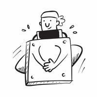Person with Delivery Bag and Reliable Service concept as A person holding a delivery bag symbolizing reliability and commitment in service delivery set against a Cleans background w Cleans vector