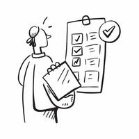 Person with Clipboard and Organized Service Coordination concept as A person holding a clipboard ensuring organized service coordination set against a Cleans background offering spa Cleans vector