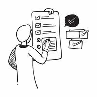 Person with Clipboard and Reliable Service Coordination concept as A person holding a clipboard ensuring reliable service coordination set against a Cleans background offering space Cleans vector