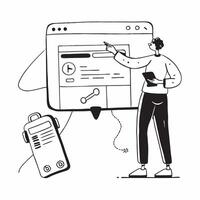 Person with a virtual travel assistant itinerary app and chatbot overlay symbolizing AI in travel planning with copy space concept as A person intertwined with a virtual travel as Cleans vector
