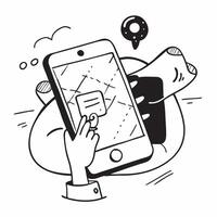 Person with a travel app urban commute and navigation overlay symbolizing tech savvy urban commuting with copy space concept as A person intertwined with a travel app urban commut Cleans vector