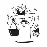 Person with a traditional marketplace spices and crafts overlay symbolizing exotic cultural travel with copy space concept as A person intertwined with a traditional marketplace s Cleans vector