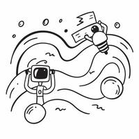 Person with a GoPro tidal waves and motorized slider overlay symbolizing tidal timelapse with copy space concept as A person intertwined with a GoPro tidal waves and motorized sli Cleans vector