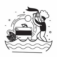 Person with a DSLR ocean waves and slider overlay symbolizing coastal timelapse with copy space concept as A person intertwined with a DSLR ocean waves and slider representing the Cleans vector