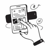 Person Using Personal Finance App for Goal Tracking concept as A person using a personal finance app for tracking financial goals on their smartphone with a Cleans background provid Cleans vector