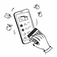 Person Using Personal Finance App for Debt Management concept as A person using a personal finance app for managing debt on their smartphone with a plain background providing space Cleans vector