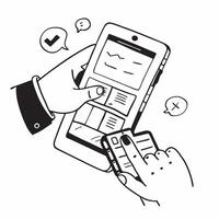Person Using Personal Finance App for Investments concept as A person using a personal finance app for managing investments on their smartphone with a Cleans background providing am Cleans vector