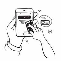 Person Using Mobile Banking App concept as A person using a mobile banking app on their smartphone set against a plain background to provide ample copy space for text or design ele Cleans vector