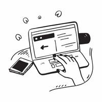 Person Using Digital Portfolio on Laptop concept as A person using a digital portfolio on their laptop with a plain background providing ample space for text or graphics in Photo Cleans vector