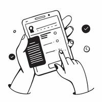 Person Checking Investment Portfolio concept as A person checking their investment portfolio on a mobile finance app set against a plain background with ample space for text or des Cleans vector