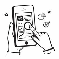 Person Checking Credit Score on Phone concept as A person checking their credit score on a mobile finance app with a Cleans background offering space for text or graphics symbolizin Cleans vector