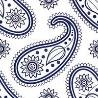 Persian paisleys and geometric patterns seamless tile pattern with rich blue hues concept as Rich blue hues highlight Persian paisleys intertwined with geometric patterns in seamle Cleans vector