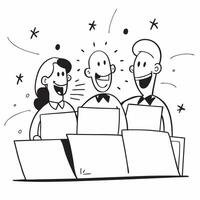 People with Sparkling Desks and Happy Smiles concept as A group of people working at sparkling desks with happy smiles set against a dreamy background offering ample space for text Cleans vector