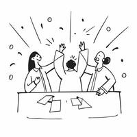 People with Sparkling Conference Rooms and Happy Smiles concept as A group of people in sparkling conference rooms with happy smiles set against a whimsical background offering amp Cleans vector