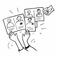 People with Sparkling Candidate Profiles and Happy Smiles concept as A group of people holding sparkling candidate profiles with happy smiles set against a whimsical background off Cleans vector