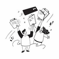 People with Glowing Review Notes and Joyful Expressions concept as A group of people holding glowing review notes with joyful expressions set against a fantastical background offer Cleans Set 2 vector