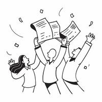 People with Glowing Hiring Checklists and Joyful Expressions concept as A group of people holding glowing hiring checklists with joyful expressions set against a fantastical backgr Cleans vector