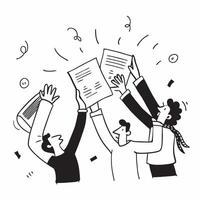People with Glowing Employment Applications and Joyful Expressions concept as A group of people holding glowing employment applications with joyful expressions set against a fantas Cleans vector