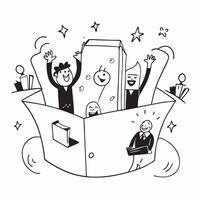 People with Enchanted Office Spaces and Smiling Faces concept as A group of people in enchanted office spaces with smiling faces set against a whimsical background offering ample s Cleans vector