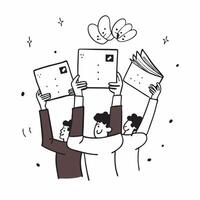 People with Enchanted Appraisal Forms and Smiling Faces concept as A group of people holding enchanted appraisal forms with smiling faces set against a whimsical background offerin Cleans Set 2 vector