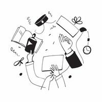 People with Diplomas and Smartphones concept as Business professionals holding diplomas and using smartphones set against a whimsical background offering ample space for text or gr Cleans vector