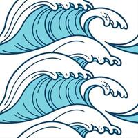 Peaceful summer waves seamless pattern with smooth rolling waves and soft blue hues for a serene beach mood concept as Serene beach mood with smooth rolling waves and soft blue hue Cleans vector