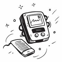 Pager with Obsolete Certificate and Communication Device concept as A pager with an obsolete certificate and communication device set against a dreamy background offering ample spa Cleans vector