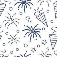 New Year seamless pattern with decorative 2023 numbers fireworks and party decorations for a festive year end design concept as Festive year end New Year pattern with the number 20 Cleans vector