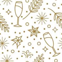 New Year seamless pattern with gold 2023 numbers sparkling stars and celebratory elements for a refined celebration feel concept as Refined New Year pattern with 2023 numbers spark Cleans vector